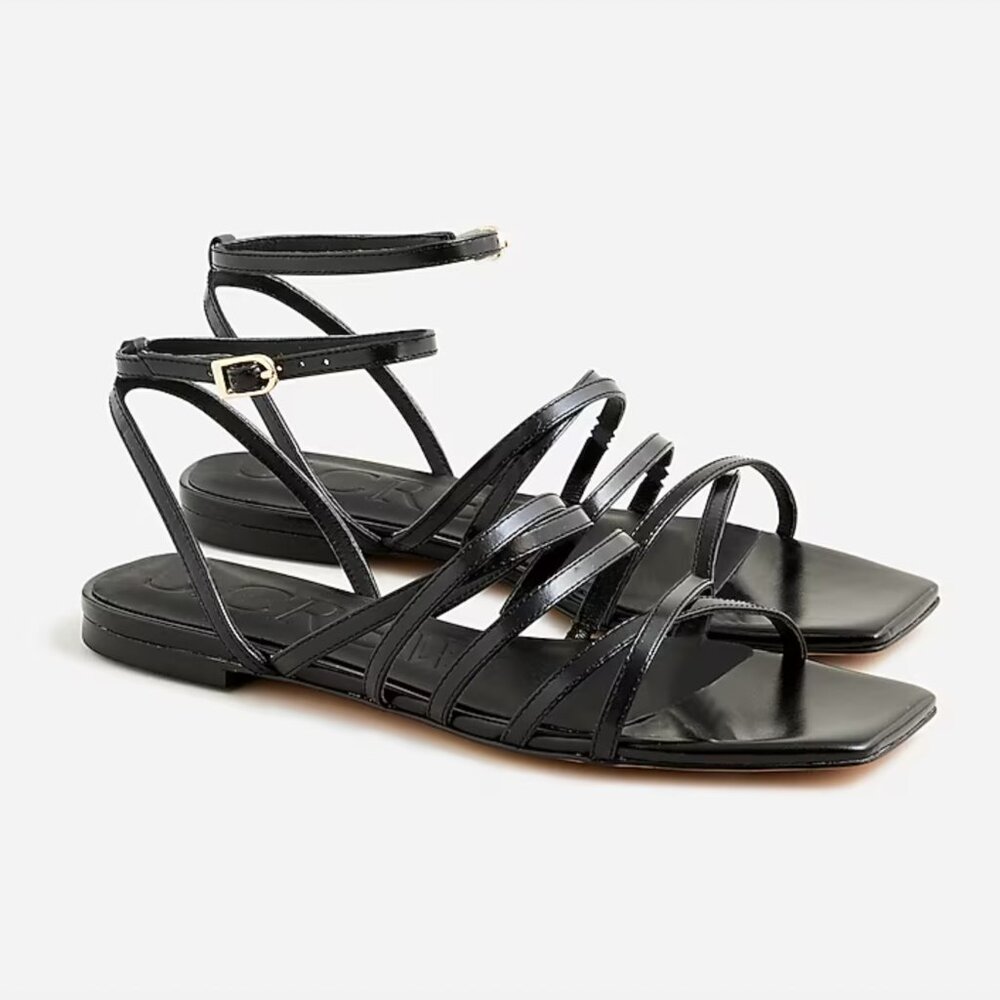 J.Crew NEW Capri black strappy sandals in leather